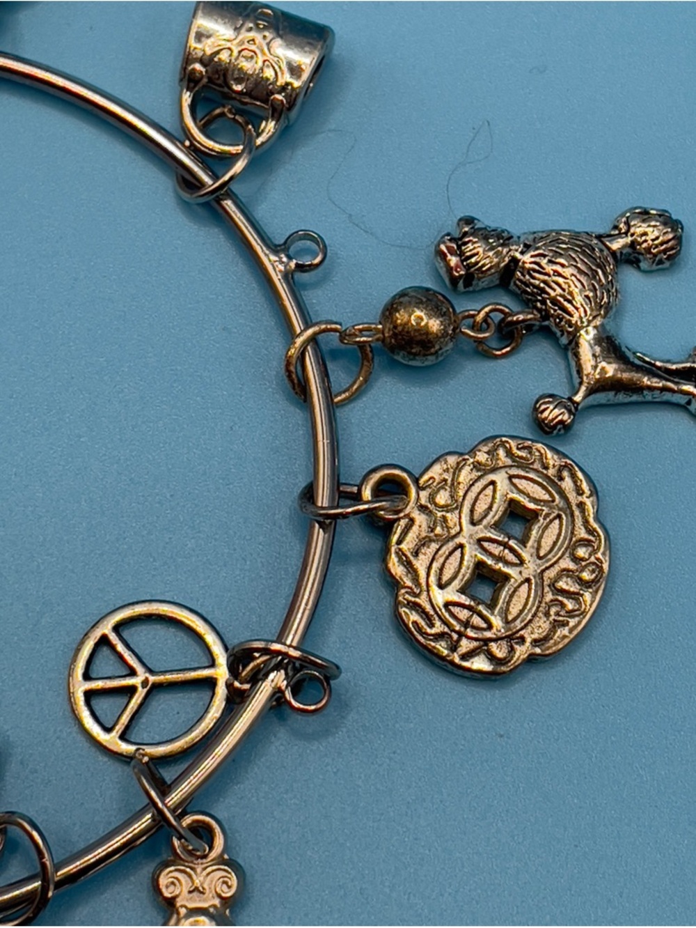 Serenity Loaded Charm Bangle • Turtle Mermaid Peace Clover • Gift Boxed - Picture 9 of 17